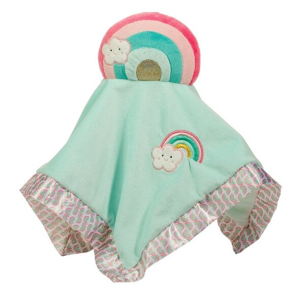 New w/ Tag Douglas Baby Lil Snuggler Green Rainbow  Security Blanket Lovey - Picture 1 of 9